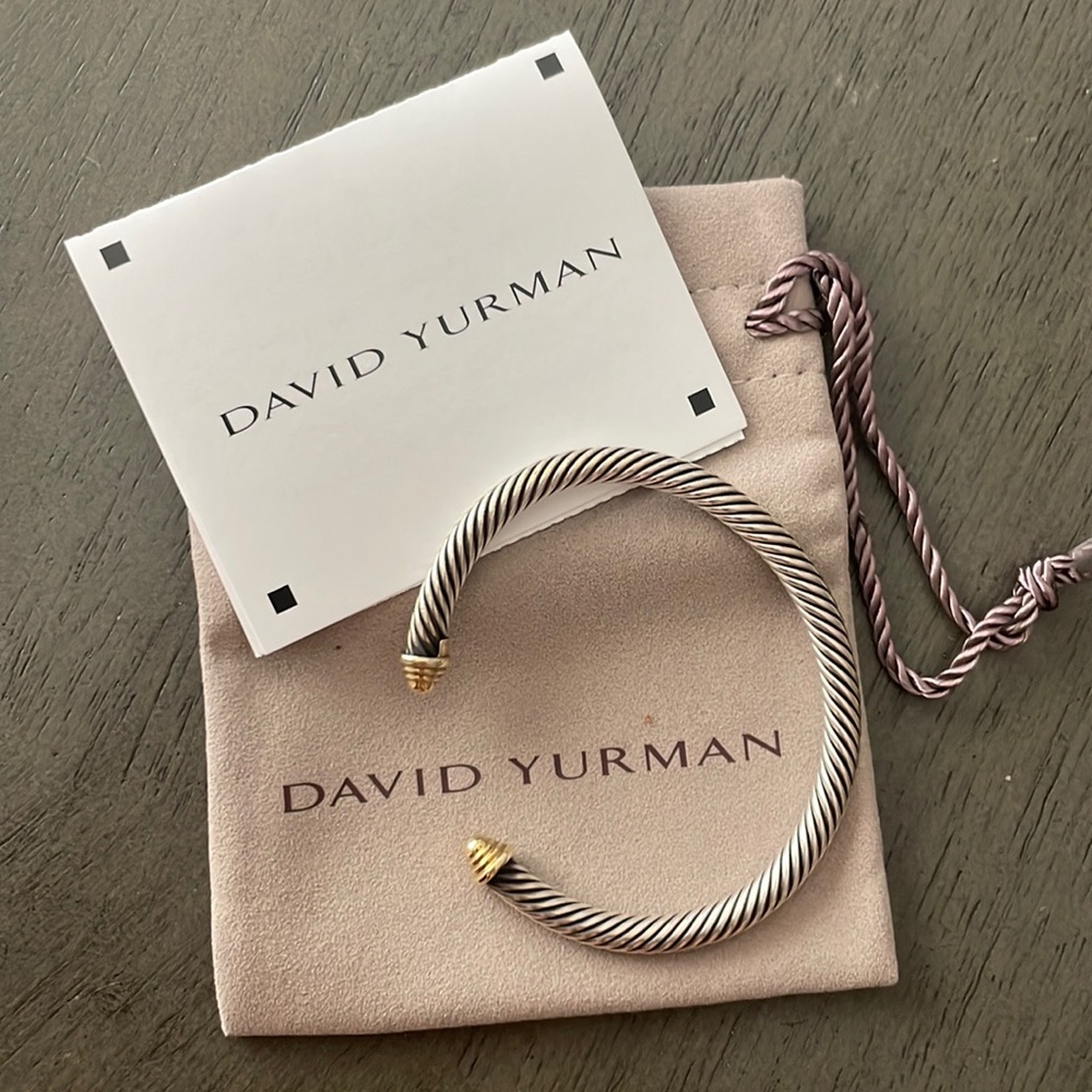 David Yurman Cable Classics Bracelet sterling silver with 14k yellow gold domes